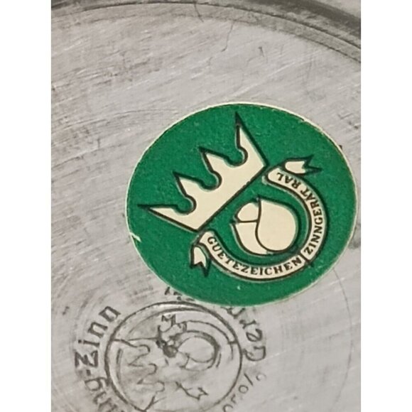 Vintage Frieling Zinn Germany Pewter Handled Pitcher Etched Design Victorian - Picture 12 of 13